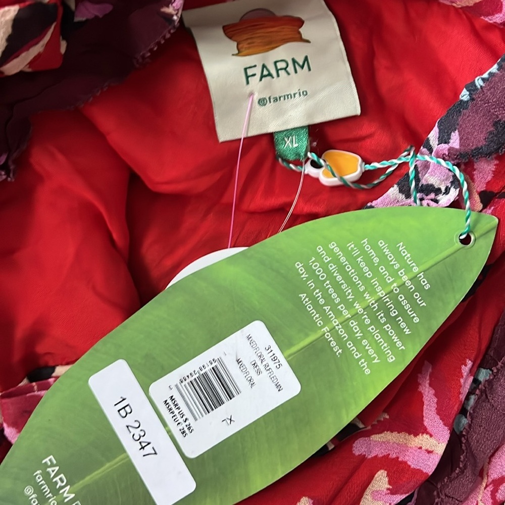 NWT | FARM Rio Rio Ruffled Tiered Mini Dress | Size XL - Picture 8 of 8